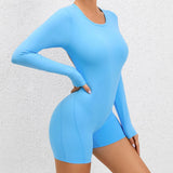 Zingj Chest Pad Open Back Tight Conjoined Yoga Suit High Elastic Sports Integrated Beautiful Back Yoga Fitness Jumpsuit-Outfit