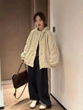 The New Autumn / Winter 2024 Korean Version Loose Hooded Storm Suit Shows Thin Short Jacket Overalls Joker Jacket Jacket Female-Outfit