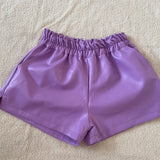 Elastic High Waist Wide Leg Biker Shorts Autumn PU Leather Shorts Women Plus Size Femme Casual Ladies Shorts