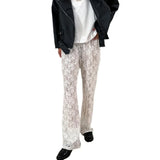 Zingj Women's Wear Spring / Summer 2024 New Pure Color Lace See-Through Casual Pants Women's Pants Sexy Fashionable Commuter