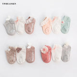 Pairs/lot 0 to 24M Spring Summer Baby Socks Solid Color Infant Baby Floor Socks Soft Cotton Anti-slip Boat Socks For
