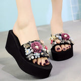 Slippers Casual Outside Women 2019 Fashion Female Ladies Flip Flops Footwear Beach Flat Shoes Low Heel 3cm SIZE