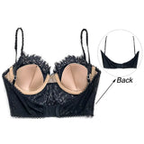 Sexy Lingerie French Women's underwear Ultra Thin Lace Flower Embroidery Bralette Bra Push up Eyelash Female