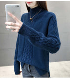 Sweater Women Hot Loose Turtleneck Long Sleeve Knitting Jumper Autumn Thick Warm Casual Ladies Sweaters
