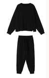 Women Sweater Pullovers & Elastic Waist Harem Pants Autumn Winter Female 2 Pieces Knitted