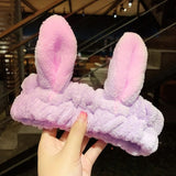 Face Hair Holder Hairbands Soft Warm Coral Fleece Bow Animal Ears Headband For Women Girls Turban Fashion Hair