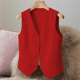 Suit Vest Young Vest Spring And Autumn New Repair Women Black Short Female Horse Clip