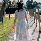 Zingj Photo White Dress New Super Fairy Dress Beach Vacation Lace Beach Dress Bali Beach
