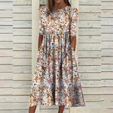 Printed Woman Loose Pockets Long