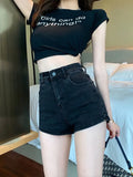 High Waist A line Short Jean Shorts For Women Summer 2022 Denim White Stretch Shorts Jeans Ladies Hot Denim