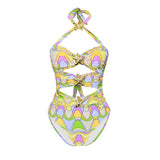 Sexy Hollow Strap One-Piece Swimsuit Woman 2025 New Swimsuit Half-Body Skirt