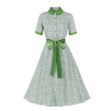 Patchwork Women Elegant Flare Pinup Dress Retro Vintage 50s 60s Clothes Robe Femme Summer Rockabilly A-Line Swing