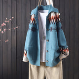 female autumn and winter knitted button jacquard pocket long sleeve knitted cardigan women commuter art sweater