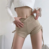 Zingj New Rope-Lifting Yoga Shorts Summer Women's Bodybuilding Pants High-Waist Leisure Sports Pants