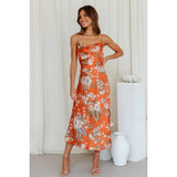Zingj And Summer 2023 New Digital Print Fresh And Sweet Condole Belt Long Dress