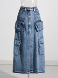 Skirt Female 2025 Autumn New Ins Wind High Waist Show Thin A-Word Skirt Niche Design Sense Edge Fishtail