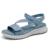 2021 New Women Sandals Platform leather Ladies Sandals Comfortable Flat Sandals Open Toe Beach Shoes Woman