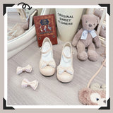Girl Wind Lolita Shoes Round Head Bow Lo Shoes 2025 New Daily Heel Mary Treasure