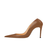 High Heels Women Shoes Pumps 12 cm Stilettos Shoes For Women PU Leather Wedding Shoes brown nude black YG001