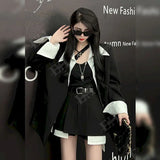 Set Women Autumn Spring Korean Style Suit Jacket + French Skirt Fashion Two-piece Suit Women Suit High Street Blazer