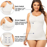 Tummy Control Shapewear Tank Tops Cami with Built in Bra Seamless Body Shaper Camisole Slimming Compression Waist
