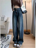 Women Denim High Waist Straight Loose Casual Jeans 2023 Fall Winter Streetwear Harajuku Retro Full-length Hot Sale