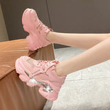 Station Thick Bottom Dad Shoes Round Head Spring And Autumn New Fashion Casual Net Front With Sports Shoes Female Platform