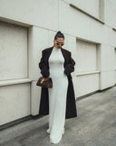Knitted Turtleneck Pleated Tank Maxi Dress- Outfit