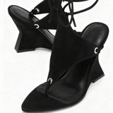New Clip Toe Ankle Strap Profile High Heel Sandals Show Hollow Women High Heel