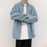 Harajuku Denim Shirt Long-Sleeved Port Style Casual Loose Autumn Shirt Men's Fashion