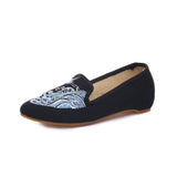 Zingj Shoes Single Shoes Embroidered Cloth Shoes One Foot Pedal, Embroidered Shoes Ethnic Wind Cloth Shoes Casual Women's