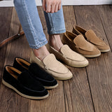 Zingj New Shallow Mouth Loafers Male Fur A Foot Pedal Small Leather Shoes Frosted Flat Sole Foot Shoes