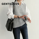 V Neck Spring Autumn Twist Striped Vest Women Sweater Solid Sleeveless Oversized Jumper Knitted Loose Ladies