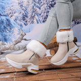 Snow Boots Women Winter New Brushing Short Cylinder Plus Velvet Warms High-Thick Bottoms To Keep Warm Snow Boots