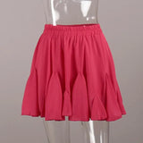 Ruffles Solid Elastic Waist Mini Skirt- Outfit