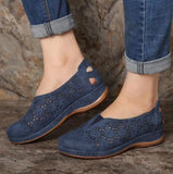 Sandals 2022 Vintage Casual Ladies Flats Shoes Sandals Women Summer Hollow Out Breathable Wedges Shoes Slip On Female