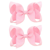 4'' Cute Solid Grosgrain Ribbon Bowknot Hair Clips For Girls Handmade Hairpins Barrettes Headwear Kids Hair