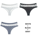 3Pcs/Lot Hollow Out Lingerie Seamless Sexy Panties Women Elasticity Underwear Temptation Middle-waist G String