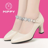 Yuan For A Pair Of Clearance High-Heeled Shoes Breathable Soft Leather Ladies Shoes Fashion Single Shoes Soft Soles Mother