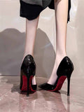 Shoes On The Bed Sex Cannon Shoes Women's Fine Heel 2025 New Autumn Black 10 Cm Sexy Pointed Single