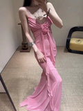Blumarine South French Temperament Dress Female Summer High Sense V Collared Back French Sling Skirt