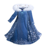 Girls Party Princess Dress Baby Girls Summer Elegant Long Sleeve Blue Dresses Birthday Party Fantasy Ball