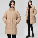 Student Cotton-Padded Clothes Female Long Hooded Fashion Style Casual Coat Hooded Loose In 2024 Winter New-Outfit