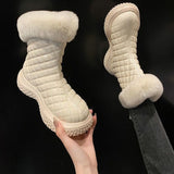 Women Snow Boots High Quality Down Cloth Warm Plush Women's Winter Shoes Waterproof Ankle Boots Platform Shoes For Women