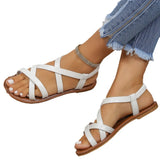 Zingj Sandals Summer 2024 Plus Size One Word Buckle Simple Wear Casual Beach