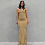 Slip Sleeveless Backless Maxi Dress Women 2022 Y2k Summer Bodycon Elegant Sexy Outfits Ladies Birthday Party Club