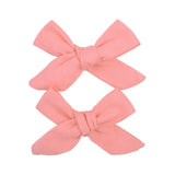 Solid Cotton Hiar Bows With Clip For Baby Girls Boutique Handmade Hair Clip Hairgrip Barrettes Hair Acesssories