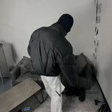 Design Black Armor Warm Winter Coat Deconstructed Oversize Neutral Style Men And Women's Same Cotton