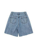 Shorts Women Summer Button Knee-length Wide-leg Loose Korean Style Casual Female Office BF Streetwear Fashion Denim