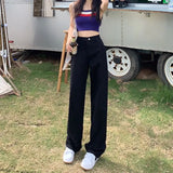 Zingj White High Waist Wide Leg Jeans Female Small Spring And Autumn Loose Straight Tube White Hanging Feeling Mop The Floor Versatile